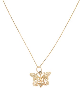 Necklace 14K Butterfly Pendant Necklace