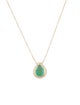 Necklace 14K Emerald & Diamond Pendant Necklace