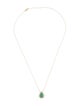 Necklace 14K Emerald & Diamond Pendant Necklace