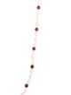 Necklace 14K Pearl & Rhodolite Bead Strand Necklace