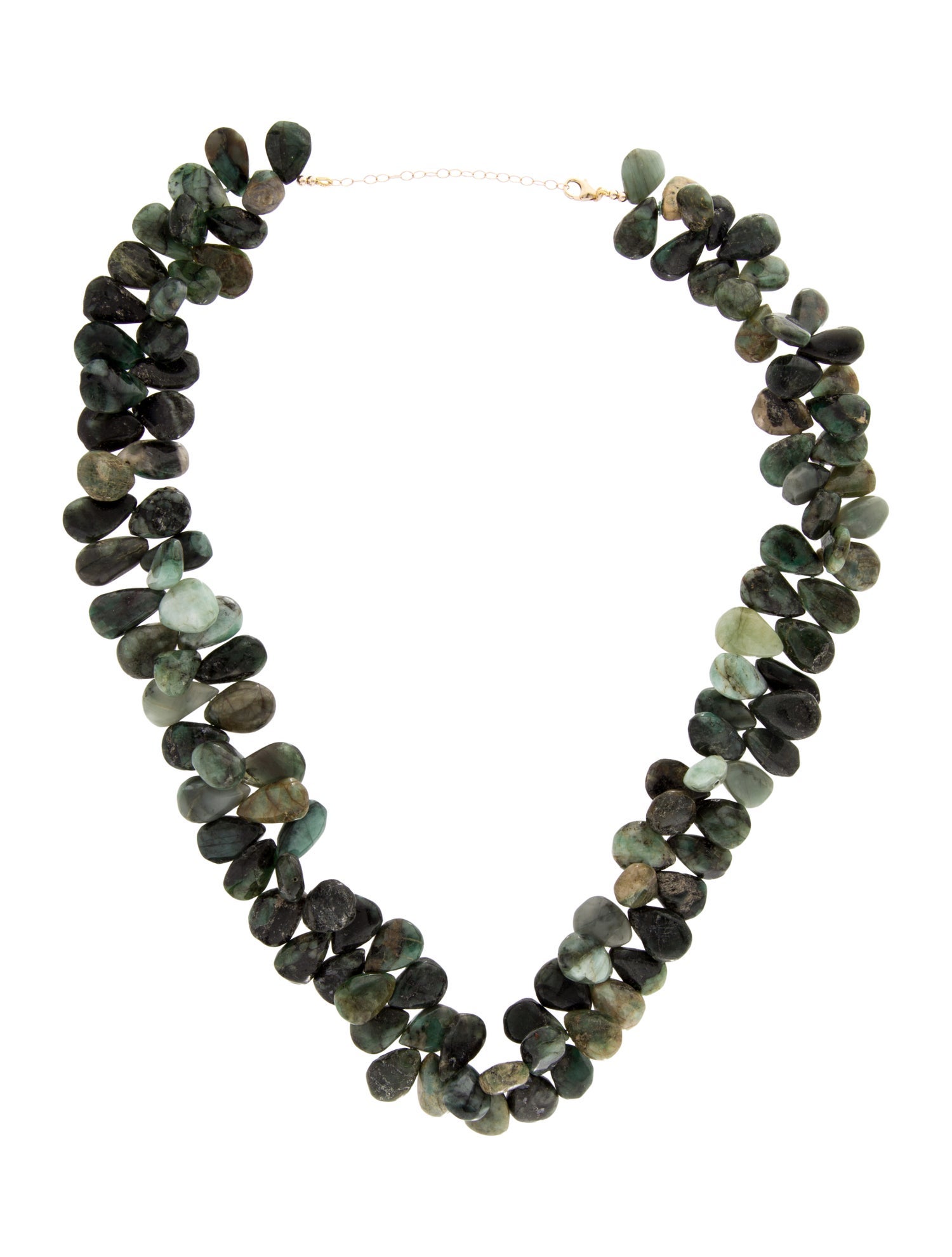 Necklace 14K Emerald Bead Strand