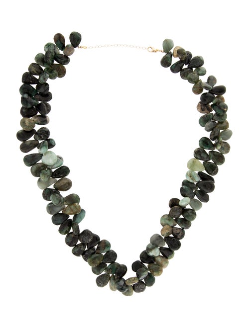 Necklace 14K Emerald Bead Strand Necklace