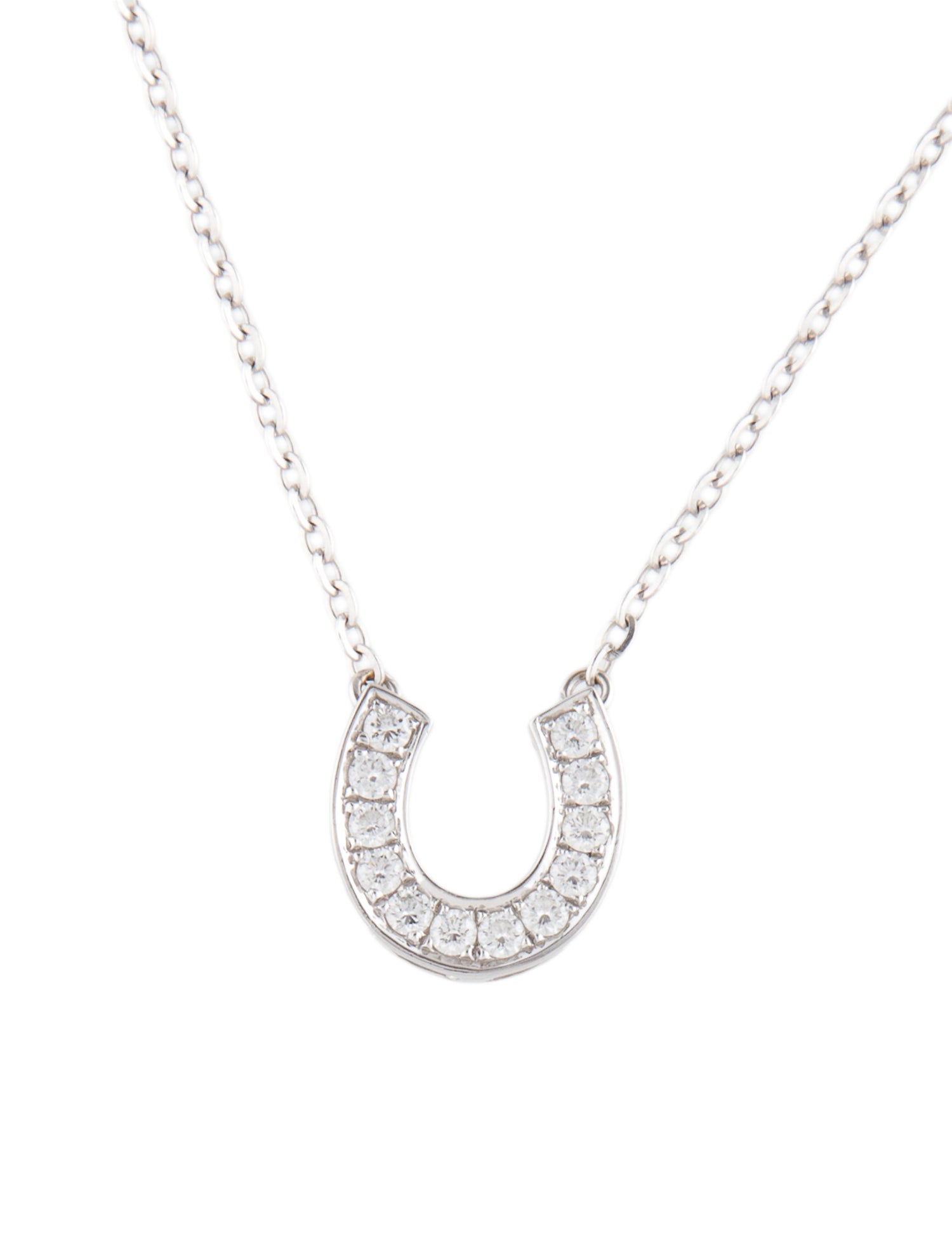 Necklace 18K Diamond Horseshoe Pendant