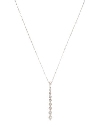 Necklace 14K Diamond Stick Pendant Necklace