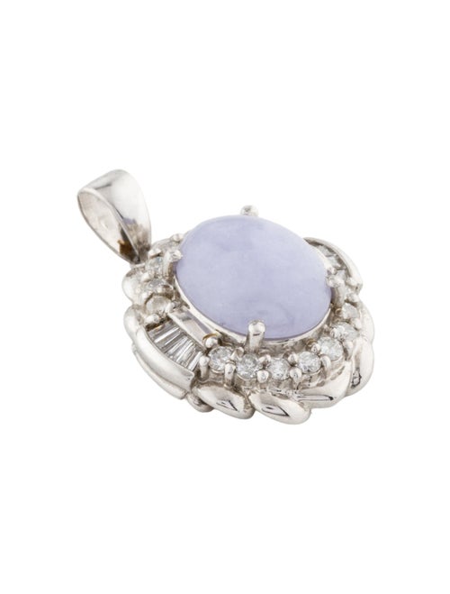 Necklace Platinum 3.50ct Lavender Jadeite & Diamond Pendant