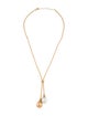 Necklace 14K Pearl & Diamond Lariat Drop Necklace