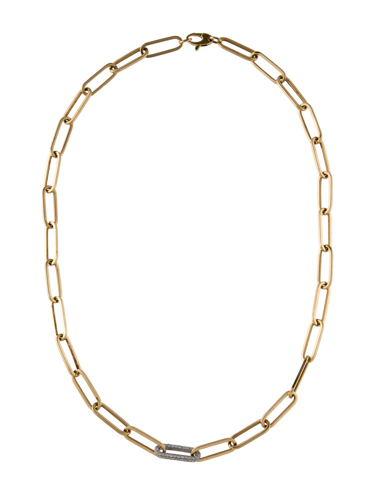 Necklace 14K Diamond Paper Link Necklace