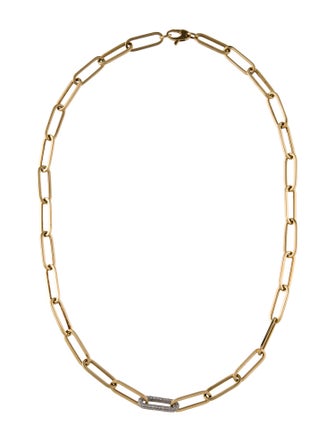 Necklace 14K Diamond Paper Link Necklace