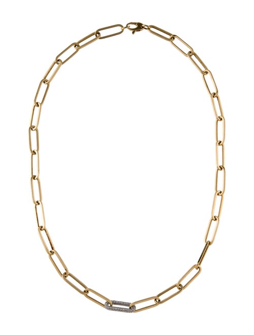 Necklace 14K Diamond Paper Link Necklace