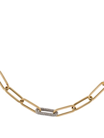 Necklace 14K Diamond Paper Link Necklace