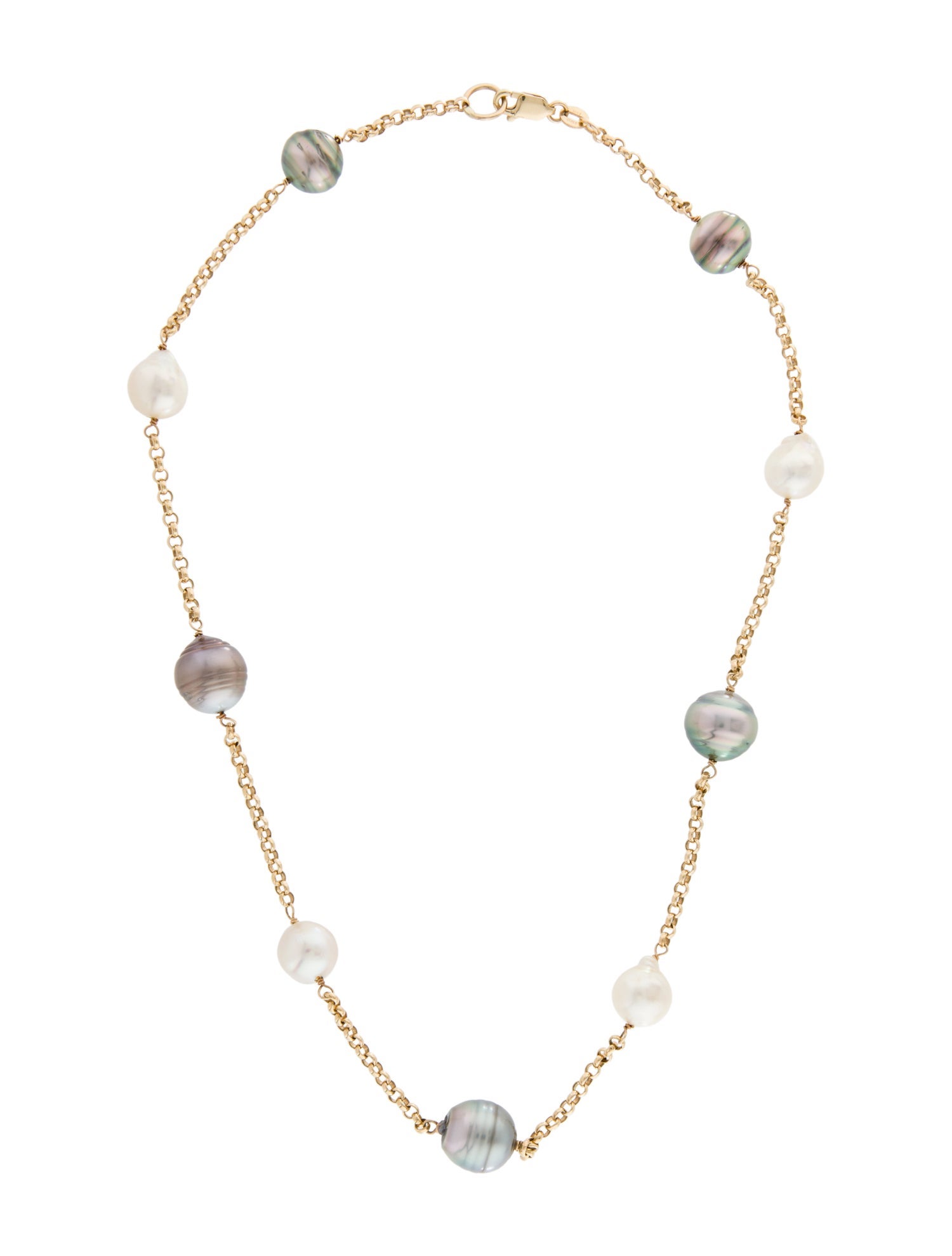Necklace 14K Pearl Station