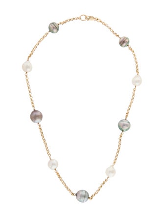 Necklace 14K Pearl Station Necklace