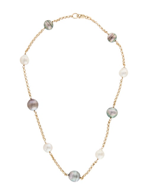 Necklace 14K Pearl Station Necklace