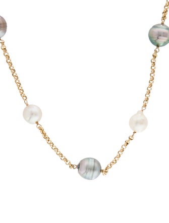Necklace 14K Pearl Station Necklace
