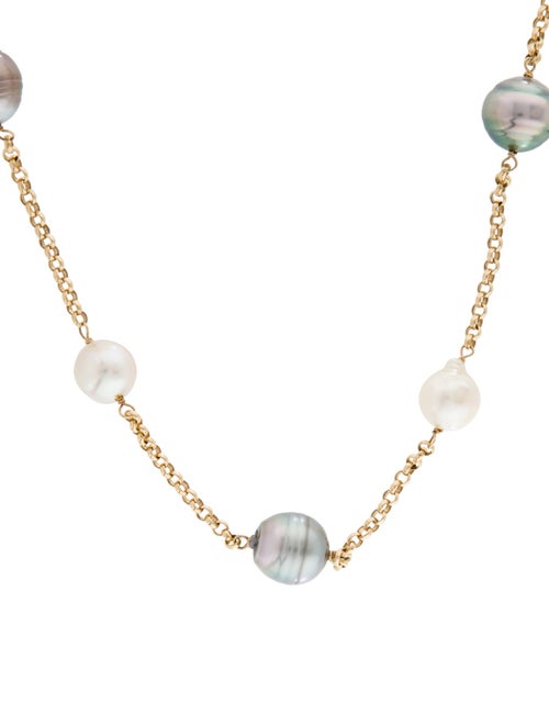 Necklace 14K Pearl Station Necklace