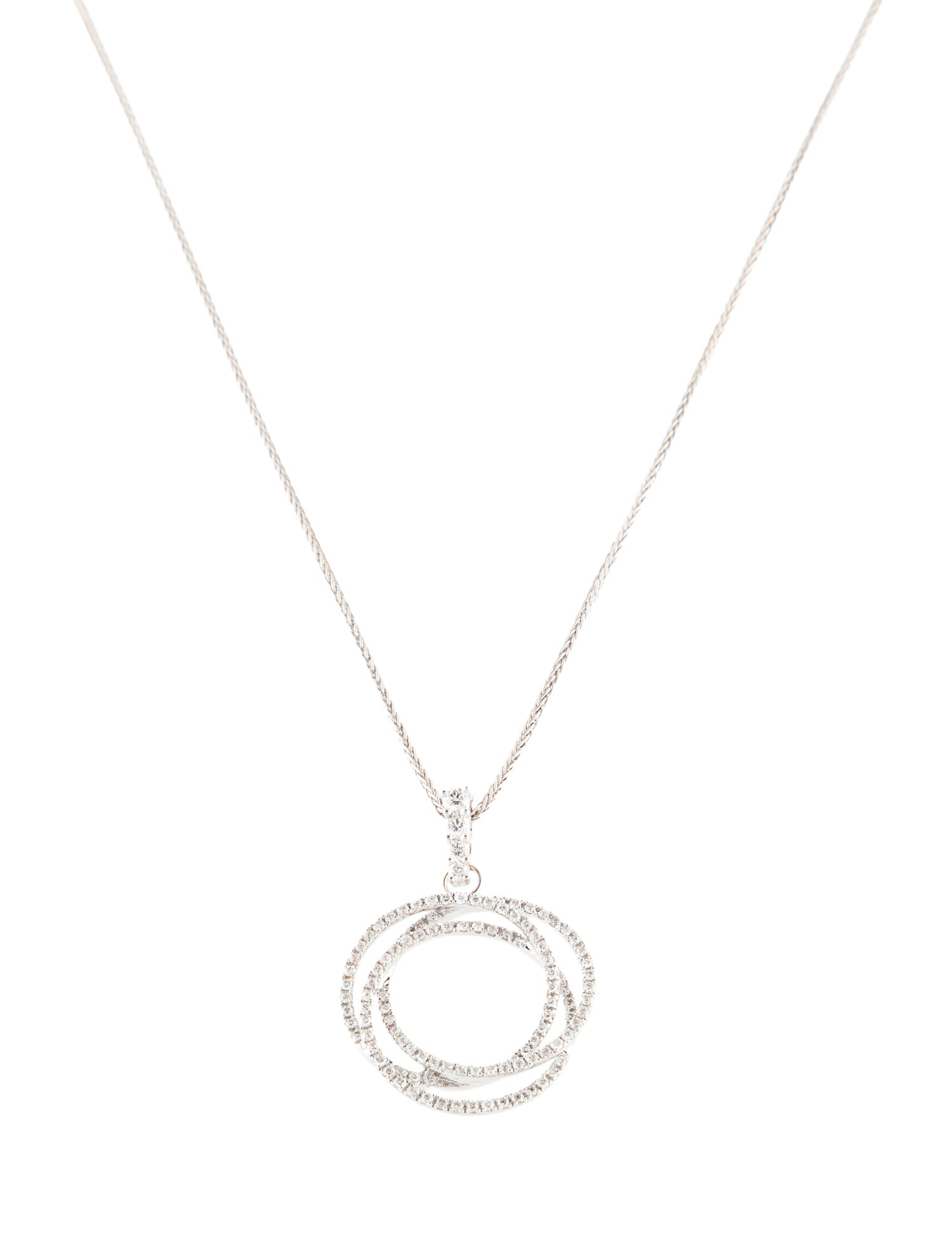Necklace 18K Diamond Interlocking Circle Pendant Necklace