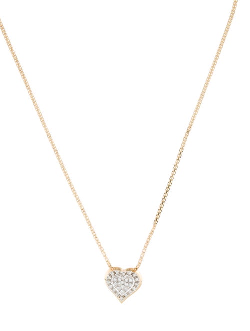 Necklace 14K Diamond Heart Pendant Necklace