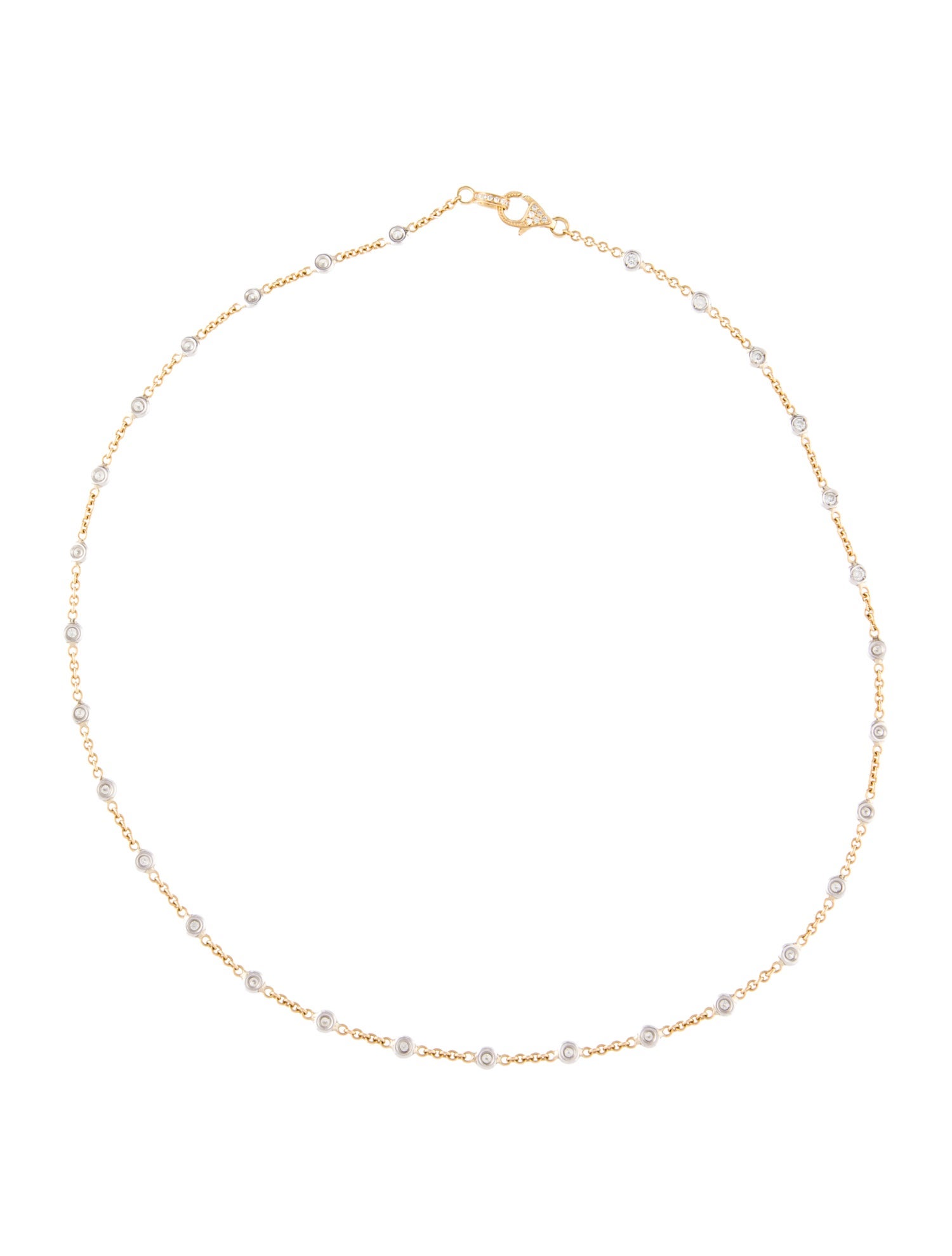 Necklace 18K 1.02ctw Diamond Station