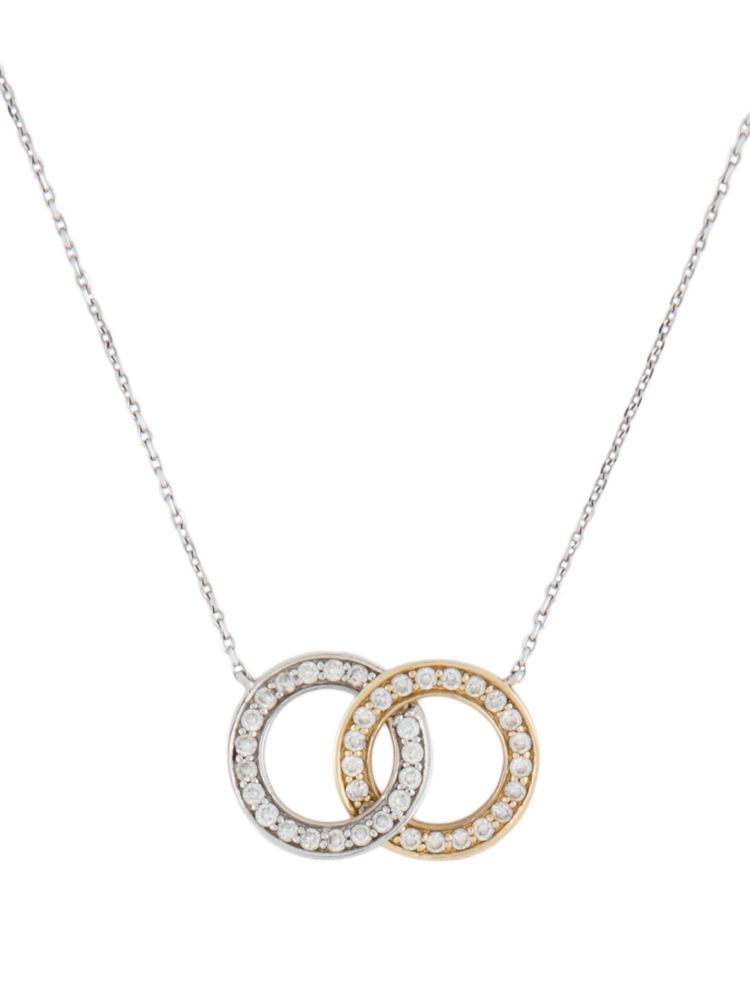 Necklace 14K Diamond Interlocking Circles Pendant