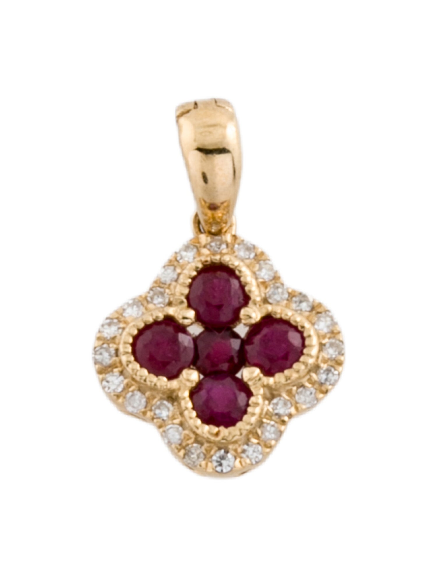 Necklace 18K Ruby & Diamond Petite Pendant Charm