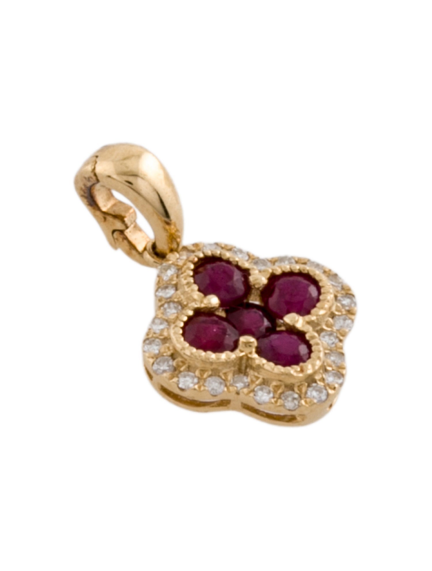 Necklace 18K Ruby & Diamond Petite Pendant Charm