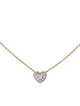 Necklace 18K Diamond Puff Heart Pendant Necklace