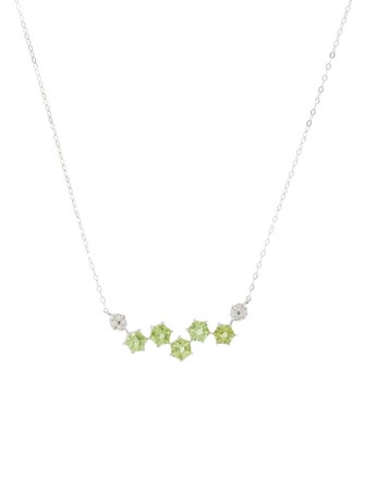 Necklace 14K Peridot & Diamond Pendant Necklace