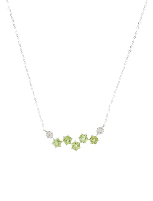 Necklace 14K Peridot & Diamond Pendant Necklace