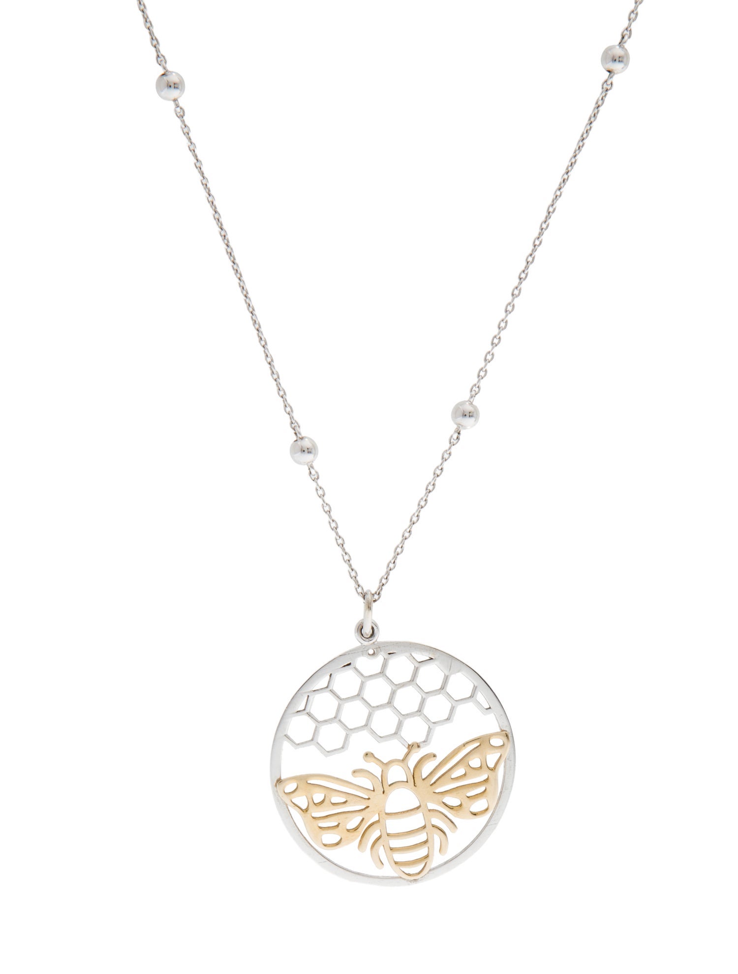 Necklace 14K Honeycomb & Bee Pendant