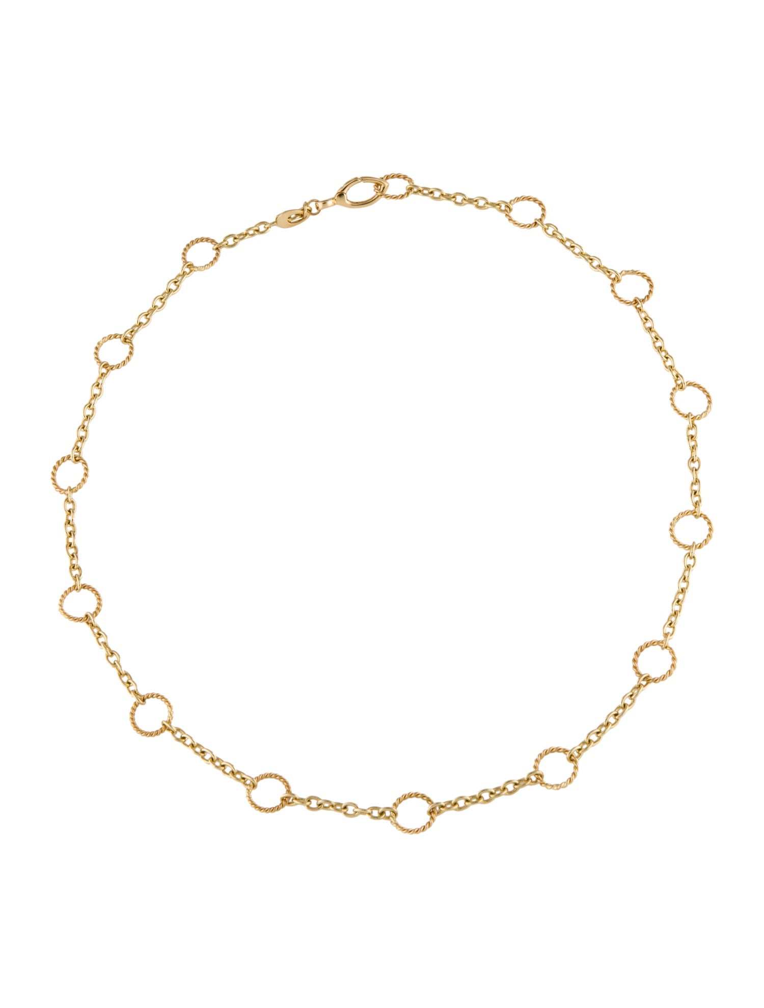 Necklace 18K Twisted Circles Station Chain