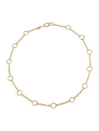 Necklace 18K Twisted Circles Station Chain Necklace