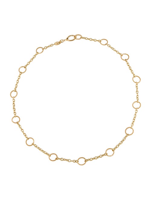 Necklace 18K Twisted Circles Station Chain Necklace