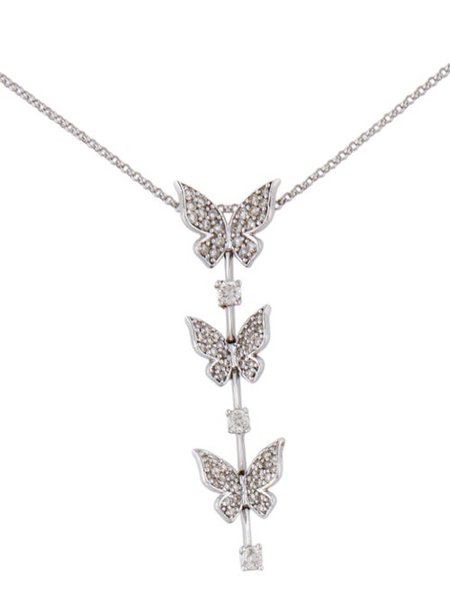 Necklace 14K Diamond Butterflies Pendant Necklace