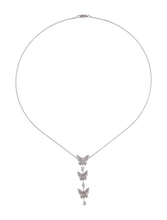 Necklace 14K Diamond Butterflies Pendant Necklace