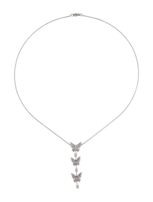 Necklace 14K Diamond Butterflies Pendant Necklace