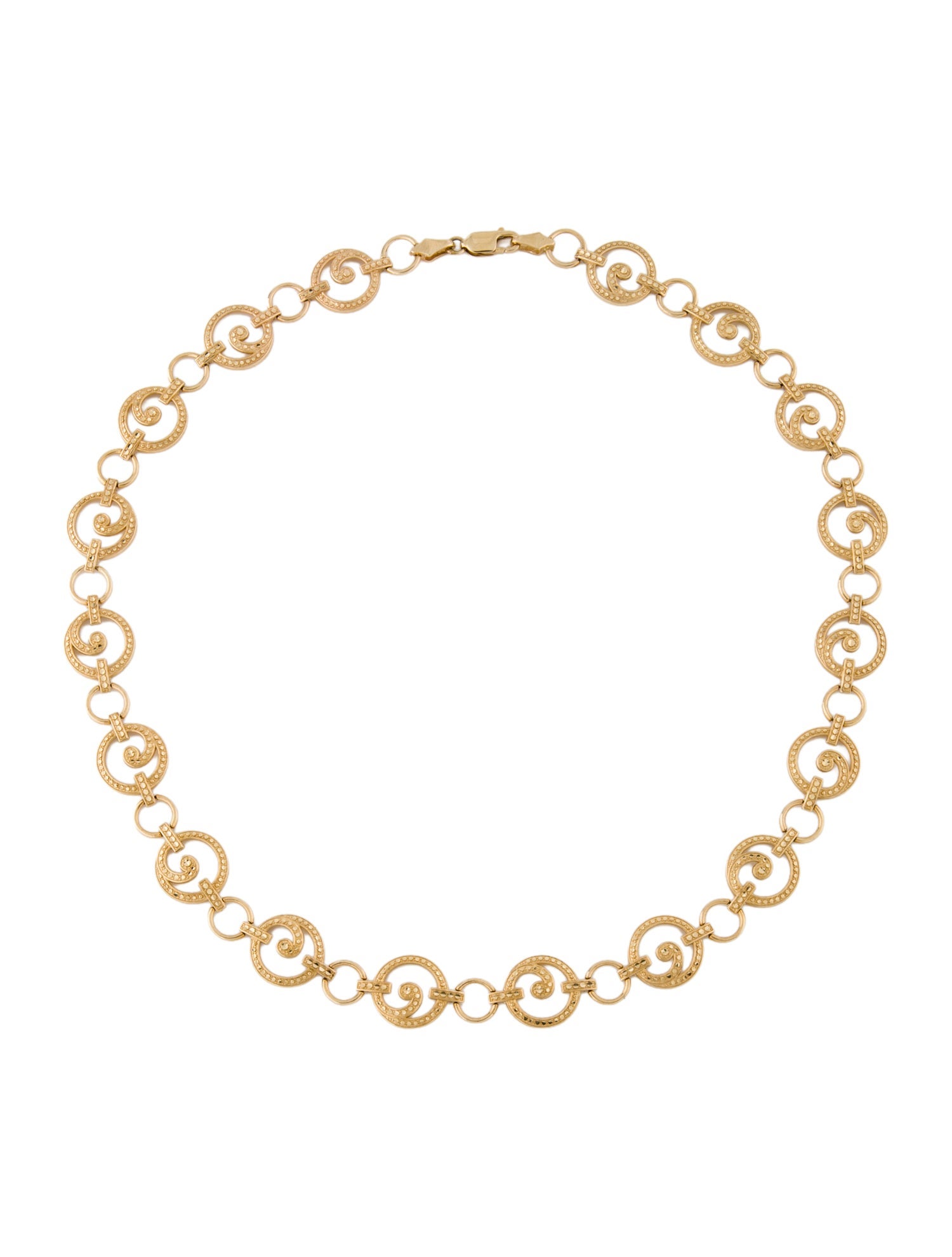 Necklace 14K Textured Swirl Link Necklace