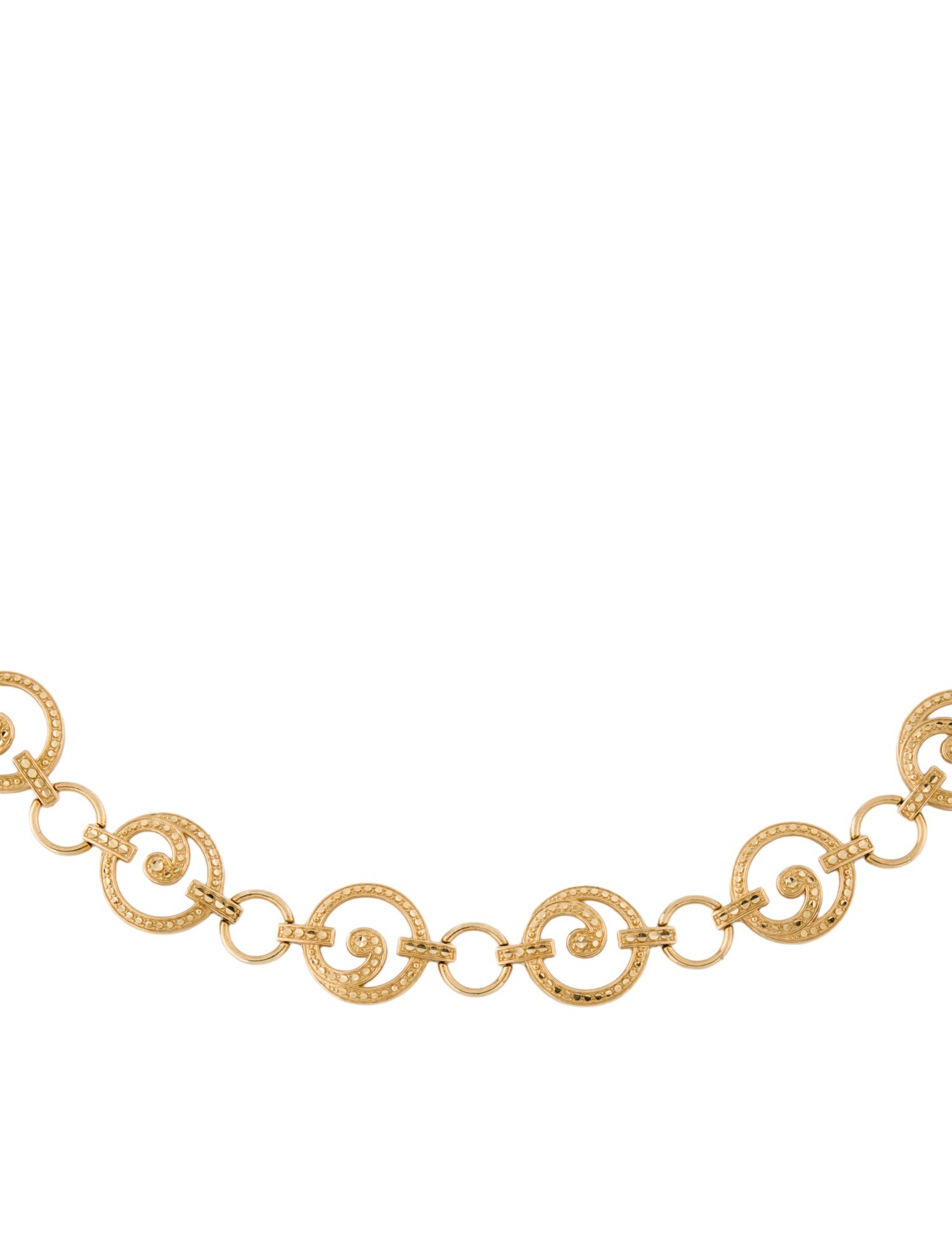 Necklace 14K Textured Swirl Link Necklace
