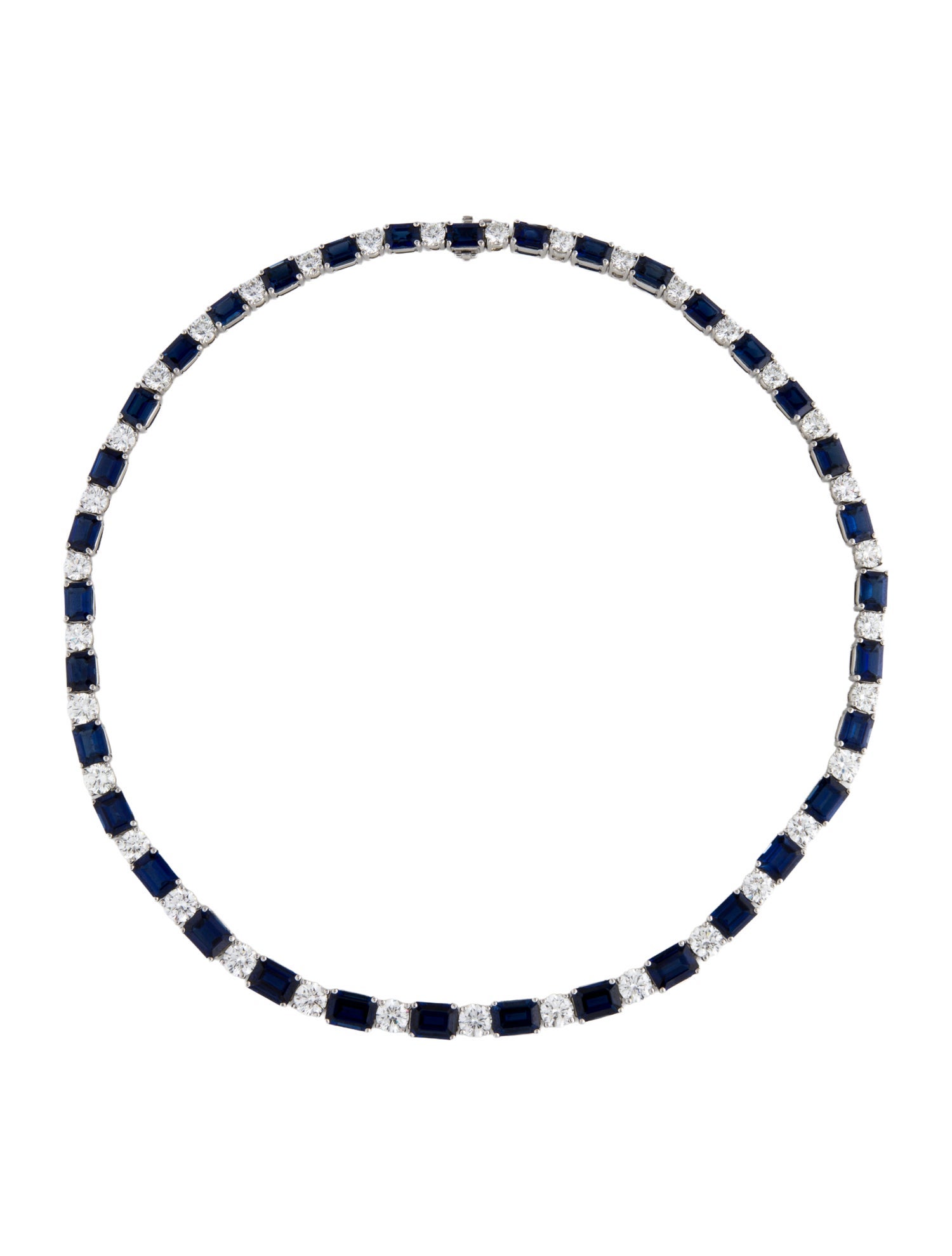 Necklace Platinum Sapphire & Diamond Collar