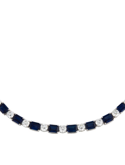 Necklace Platinum Sapphire & Diamond Collar Necklace