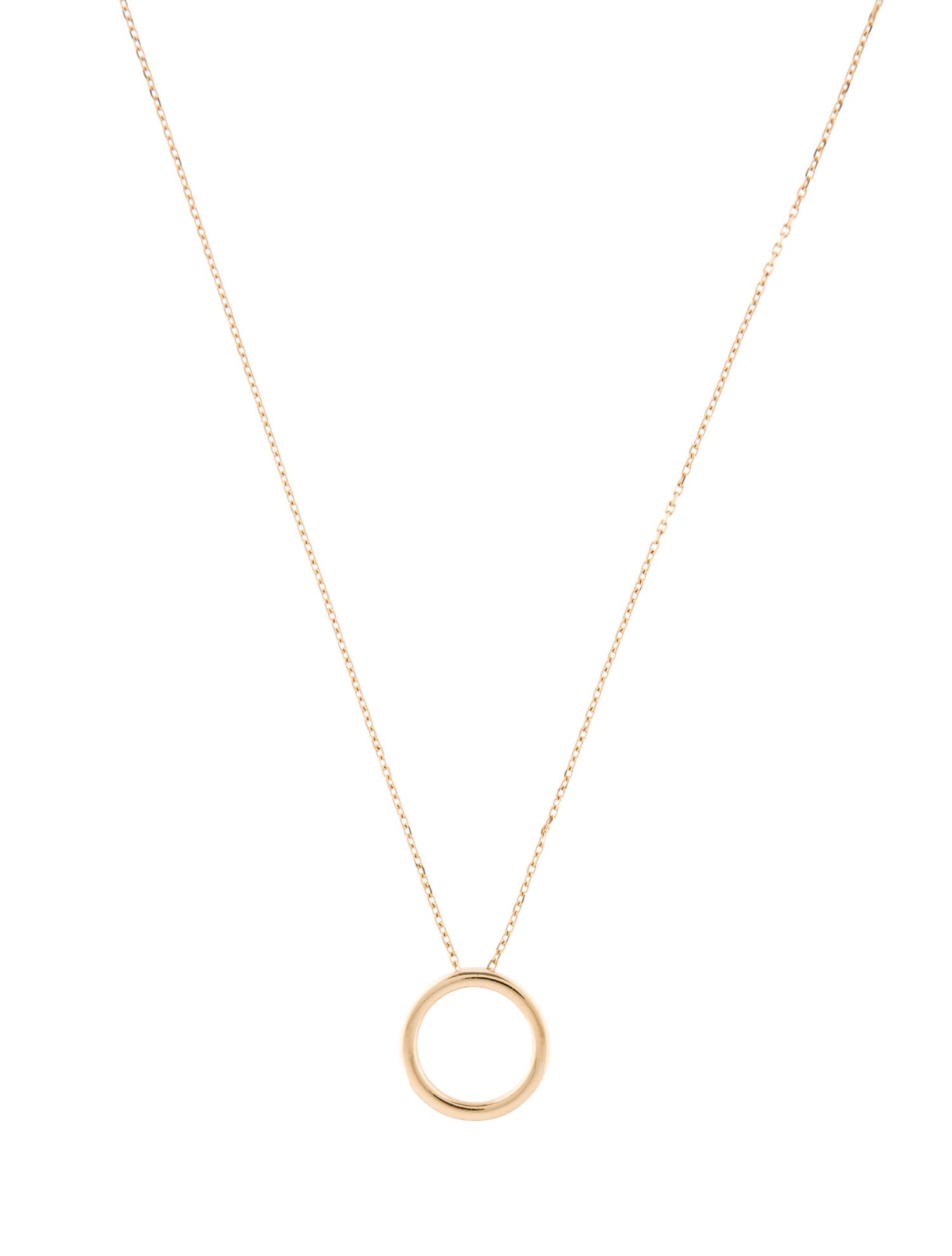 Necklace 14K Circle Pendant Necklace