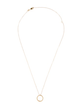 Necklace 14K Circle Pendant Necklace