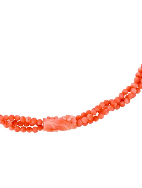 Necklace 14K Coral Bead Strand Necklace