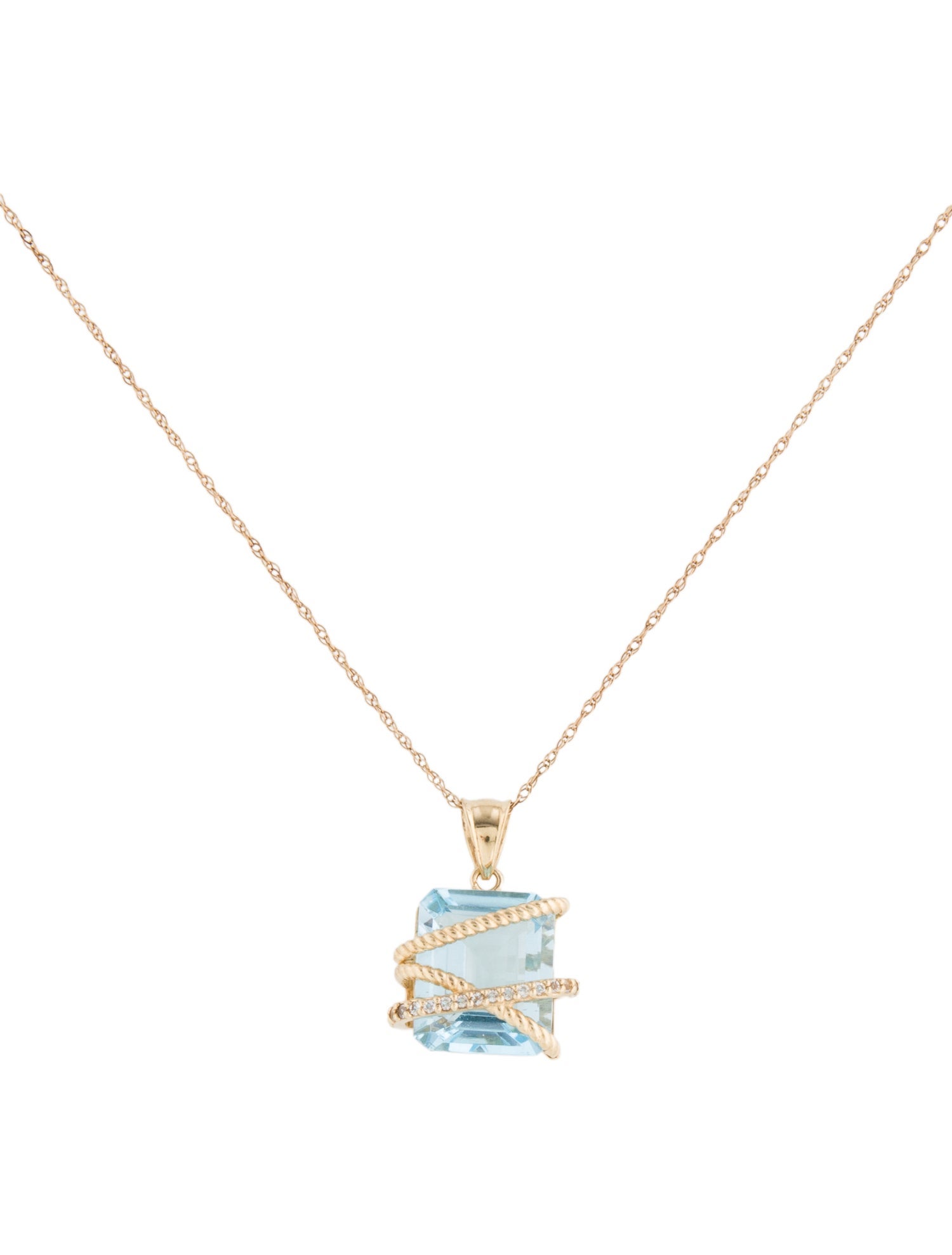 Necklace 14K Topaz Pendant