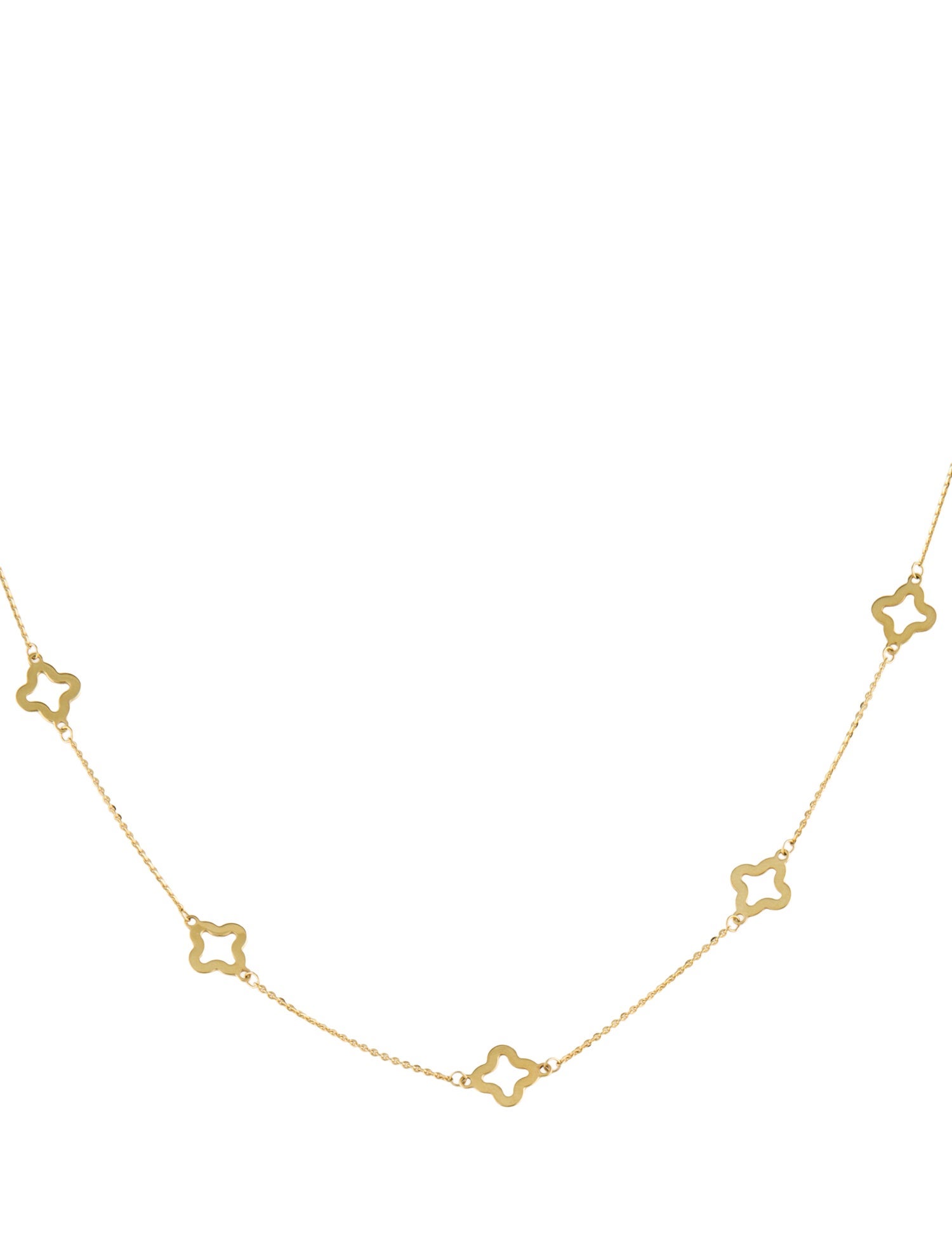 Necklace 14K Clover Station