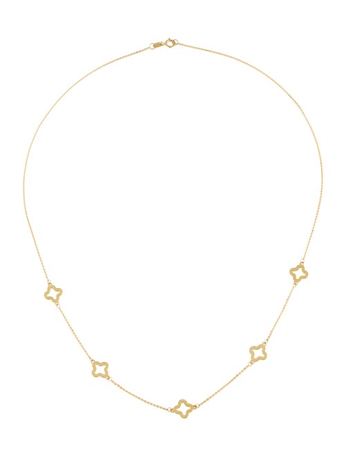 Necklace 14K Clover Station Necklace
