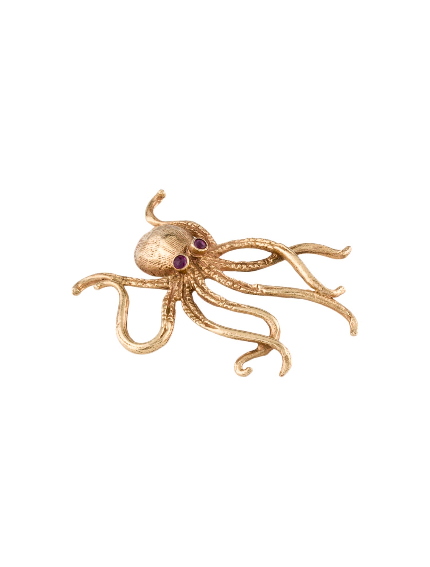 Necklace 14K Ruby Octopus Pendant