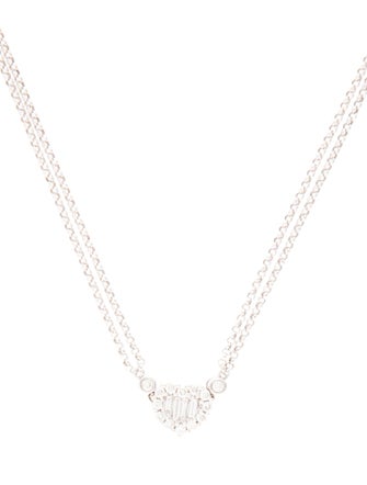 Necklace 18K Diamond Heart Pendant Necklace