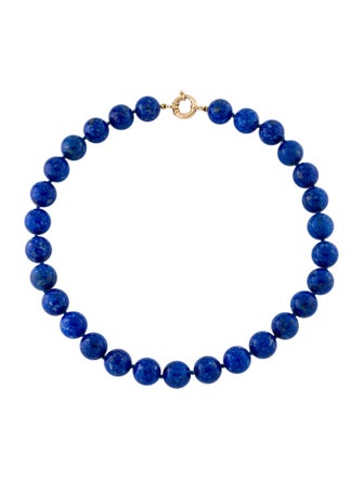Necklace 14K Lapis Lazuli Bead Strand Necklace