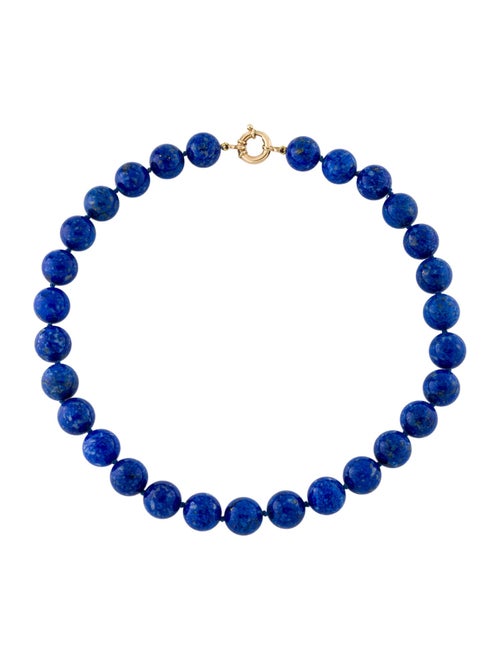 Necklace 14K Lapis Lazuli Bead Strand Necklace