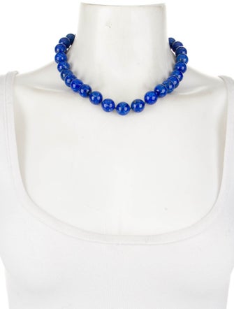 Necklace 14K Lapis Lazuli Bead Strand Necklace